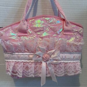 Shiny pink bag 6” x 8” x  2”